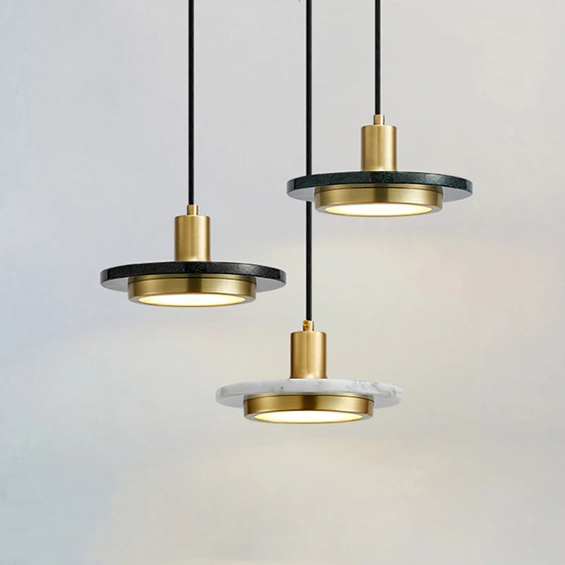 Luxurious LED Marble Pendant Lights: Postmodern Elegance for Dining and Bedroom Decor