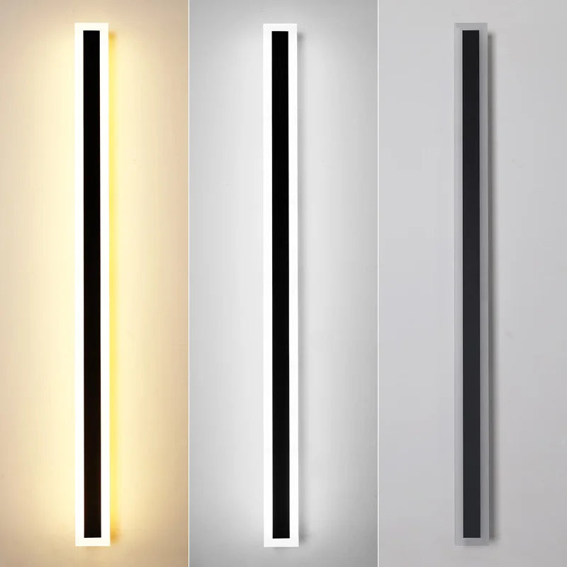 Modern Waterproof Outdoor Long Strip LED Wall Lamps Aluminum Wall Light for Garden Porch Sconce Lights