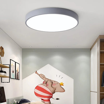 LED Nordic Circular Wooden Edge Ceiling Light – Modern Minimalist Lighting for Bedrooms and Kitchens