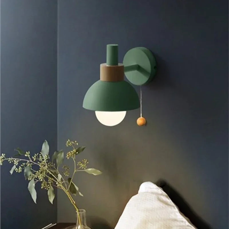 Modern Macaron Wall Light with Switch – Versatile Wall Sconce for Bedroom, Living Room, Bathroom, and Stairs