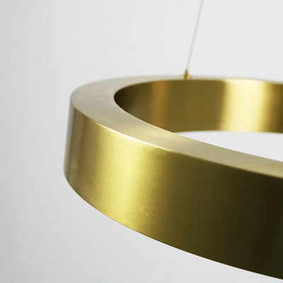 Industrial LED Ring Pendant Lamp for Office, Bar, Restaurant, Hotel Chandelier Lighting Fixtures in Rose Gold Finish