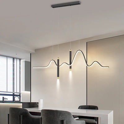 Minimalist LED Pendant Lamp for Dining Table - Black, Gold, White for Bedroom, and Dining Area