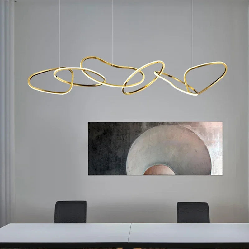 Contemporary LED Circle Pendant Lights with Modern Lustre Decor Chandelier Lamp, Ideal for Indoor Bar Hanging Lights Fixture