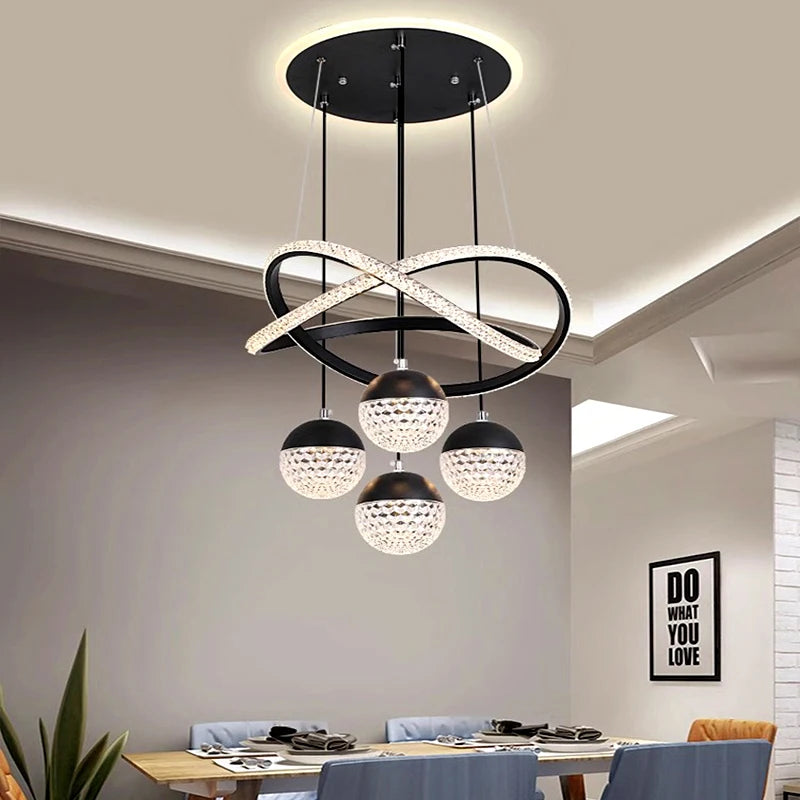 Modern LED Dining Room Chandelier - Elegant Indoor Lighting for Living Room, Bedroom, and Kitchen