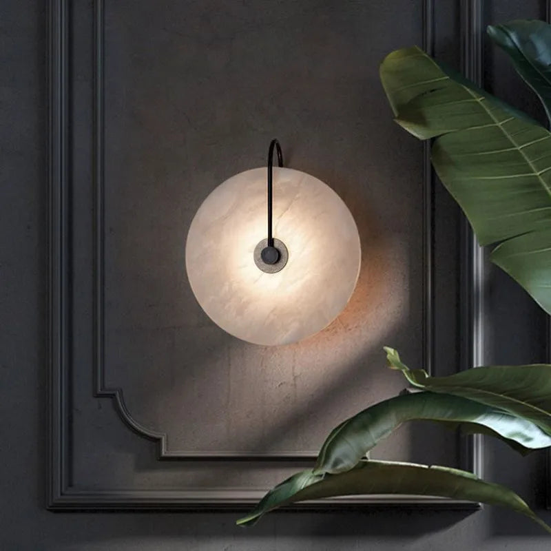 Modern Art Stone LED Wall Lamp for Bedroom, Study, and Living Spaces
