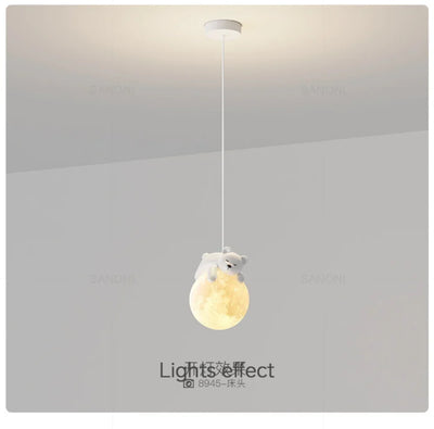 Nordic Little Cute Rabbit LED Pendant Lamp for Dining Rooms, Children's Bedrooms, and Bedside Spaces