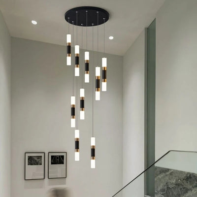 Modern LED Long Tube Chandelier: Perfect for Kitchen Island, Villa, Restaurant, Living Room, Staircase, Hall, Hotel