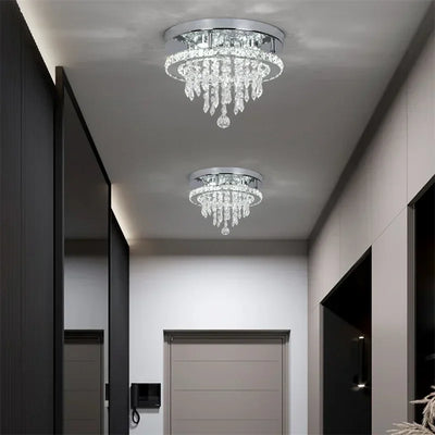 Modern Minimalist Circular Crystal Chandelier - High-End Home Decor Lighting Fixture for Living Room, Restaurant, Corridor