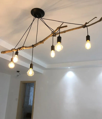 Black Spider Chandelier – Adjustable Nordic Retro Edison Bulb Lamp