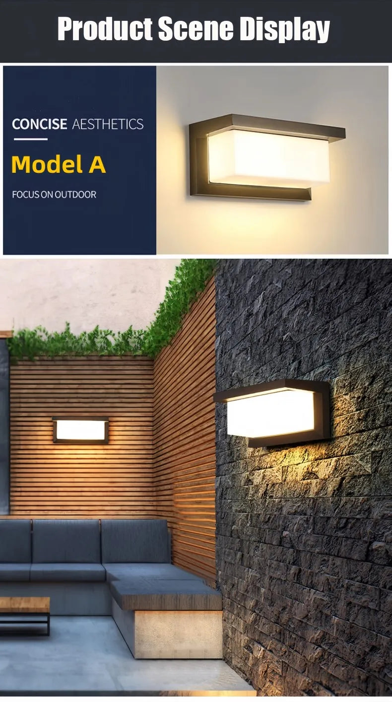 LED Outdoor Wall Light with Motion Sensor – Waterproof IP65