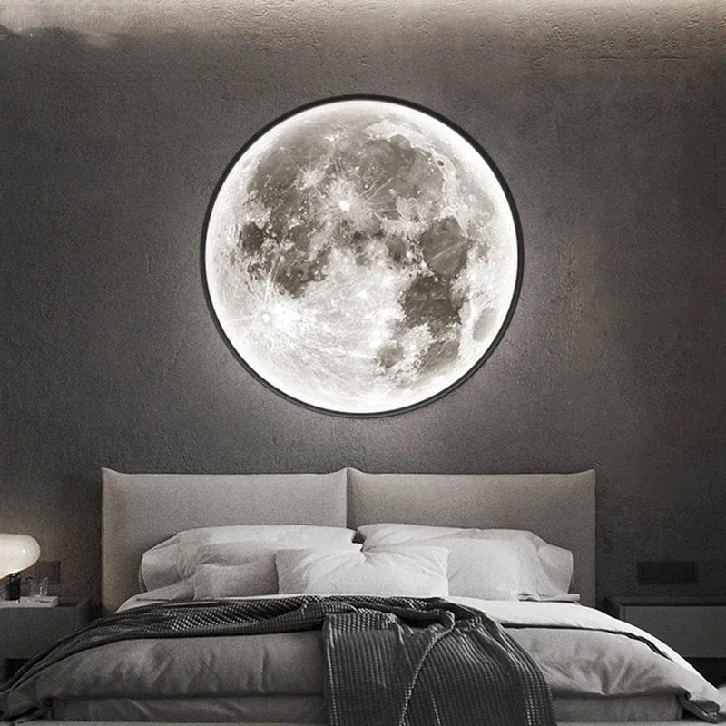 Modern Moon Light LED Wall Lamp – Creative Earth-Inspired Bedroom and Living Room Wall Sconce