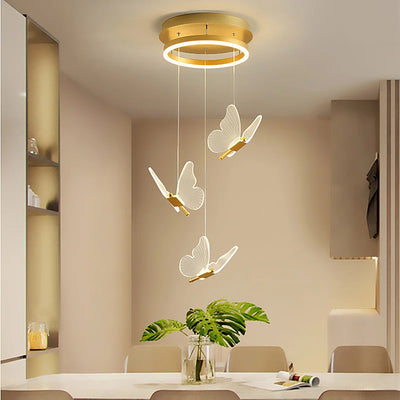 Nordic Butterfly Luxury Chandeliers - Adjustable Pendant Lights for Living Room and Bedroom