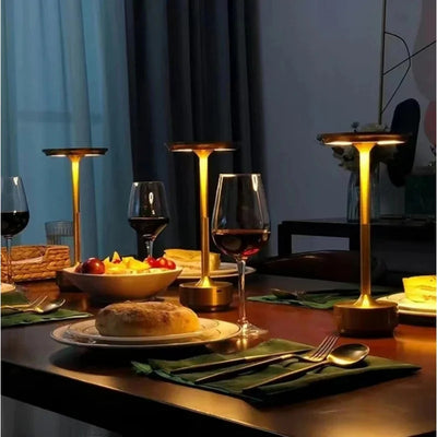 Aluminum Restaurant Bar Desk Lamp: Dimmable Atmosphere Light with USB Charging, Touch Switch,