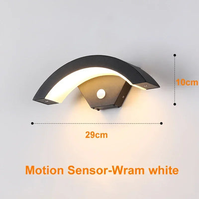 Modern Waterproof Outdoor Wall Lamp with PIR Motion Sensor Light For Garden, Porch, Front Door