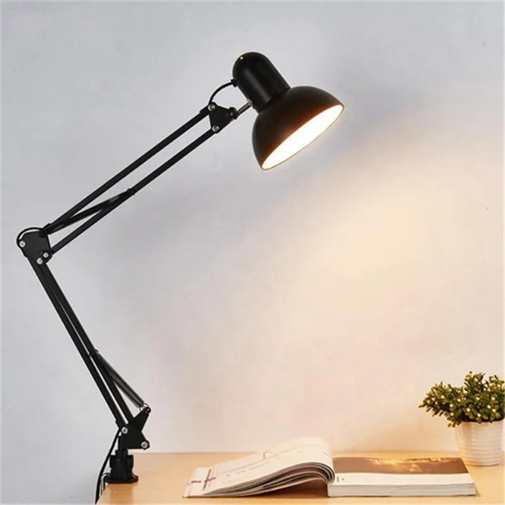 Retro Foldable Desk Lamp - Adjustable Clip-on Light for Office and Home Decor