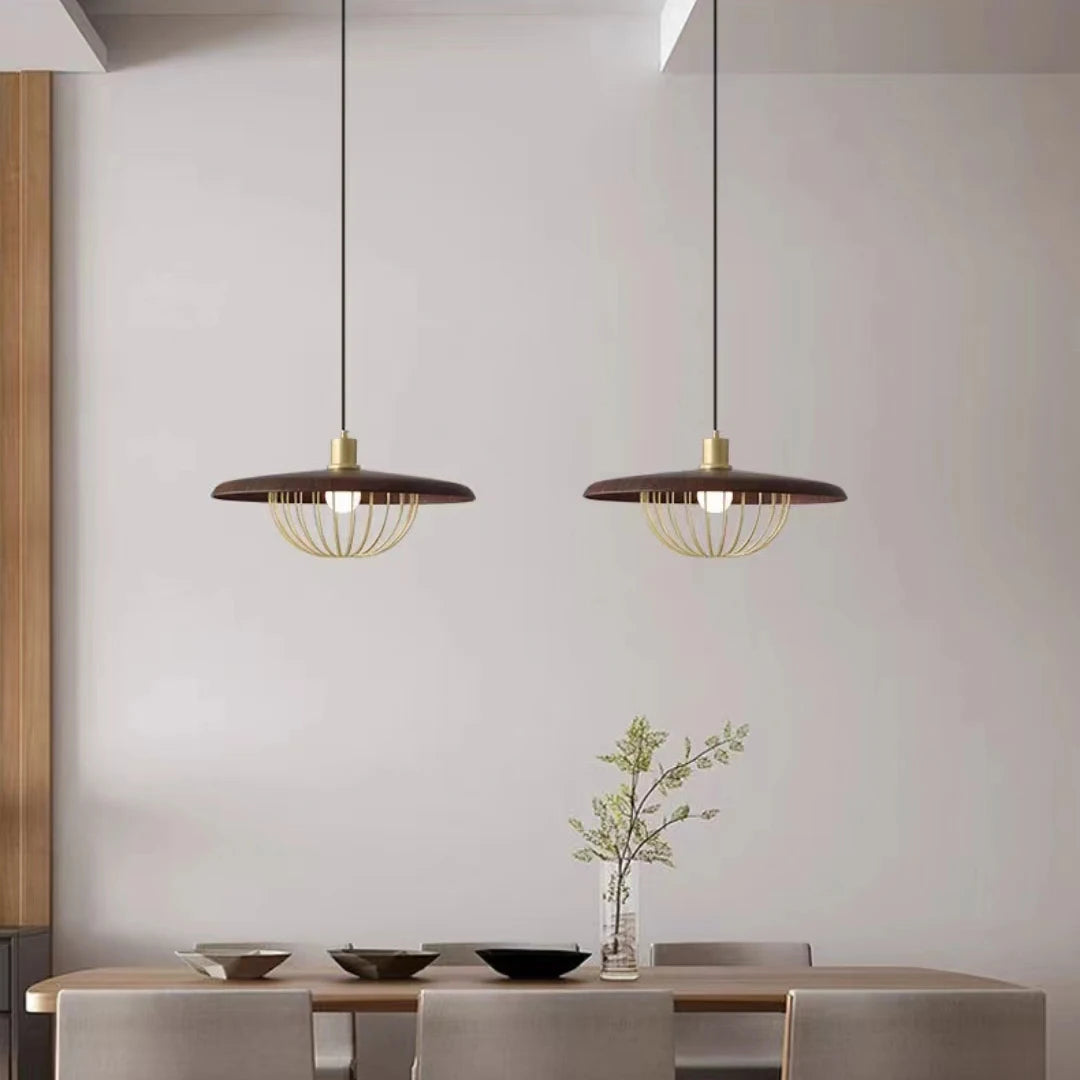 Nordic Designer Creative LED Iron Imitation Wood Chandelier for Restaurant and Kitchen