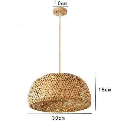 Handcrafted Rattan Bamboo Pendant Light E27 Suspension Light for Dining, Living Room, and Indoor Décor