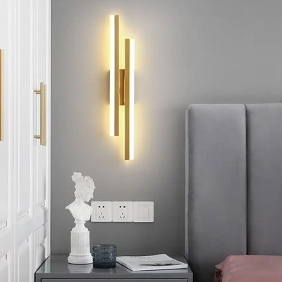 Modern LED Wall Lamp: Black/Gold Acrylic Room Decor Light