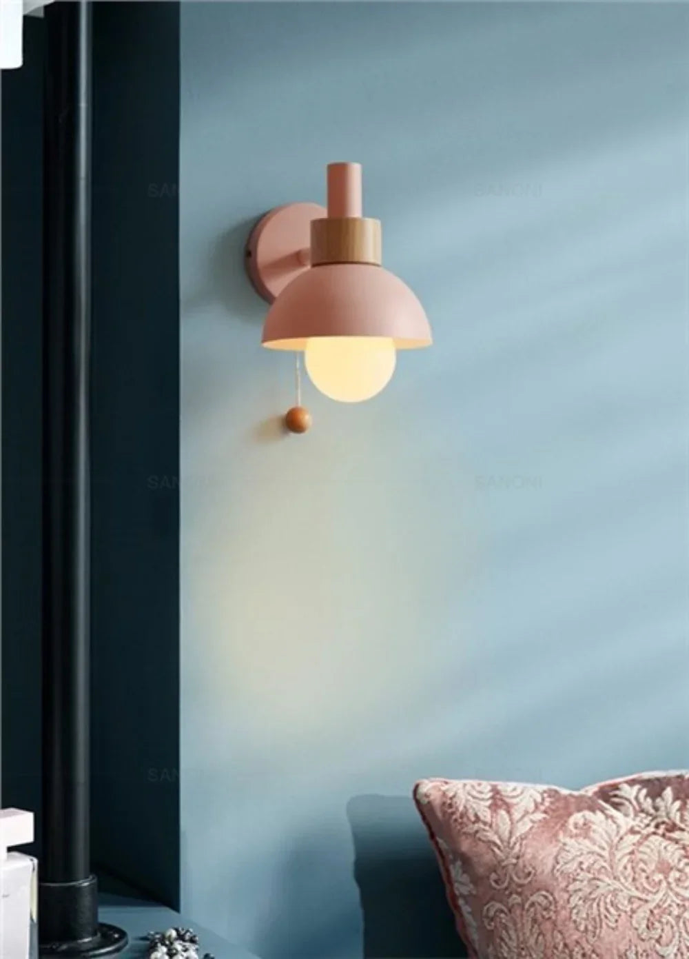 Modern Macaron Wall Light with Switch – Versatile Wall Sconce for Bedroom, Living Room, Bathroom, and Stairs