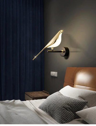 Nordic LED Golden Bird Wall Lamp – Stylish Indoor Sconce for Any Room