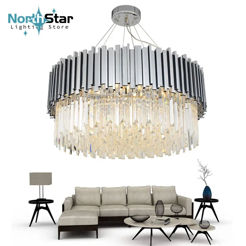 Luxury Crystal Chandelier Pendant Lamp for Dining and Living Room Decor