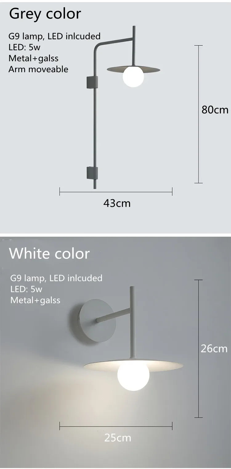 Nordic Movable Arm Wall Lamp – LED Wall Light Fixture for Modern Indoor Spaces