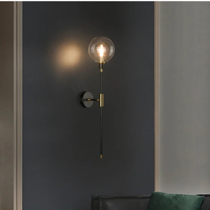 Modern Glass Ball LED Wall Light: Nordic Aisle Corridor Lighting Sconces for Living Room, Bedroom, Studyroom