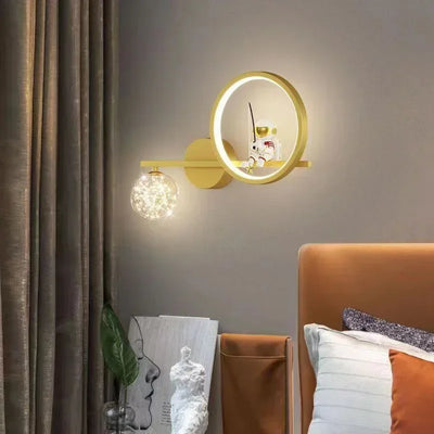 Children's Room Bedside Creative Astronaut LED Wall Lamp Space Decor Light for Living Room, Bedroom