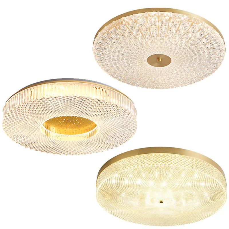 New Light Luxury LED Round Acrylic Ceiling Lamp - Modern Indoor Lighting for Bedroom, Living Room, and Balcony