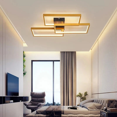 Rectangle Modern LED Ceiling Lights - Sleek Black/White Fixture for Living Room and Bedroom Lighting Fixture
