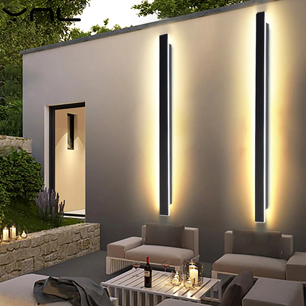 Modern Waterproof Outdoor Lighting LED Long Wall Lamps Villa Garden Porch External LED Wall Lights AC110V 20V Sconce Luminaire