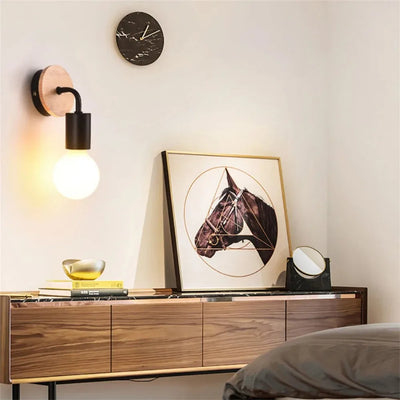 Modern Simplicity Meets Warm Lighting: Wood Wall Lamp Bedside Aisle Wall Lamp for Cozy Decor