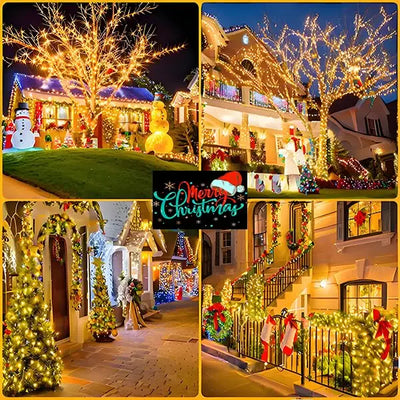 Solar Powered LED Outdoor Fairy Lights IP65 Waterproof 30M 8 Modes String Light for Christmas and Wedding Decorations