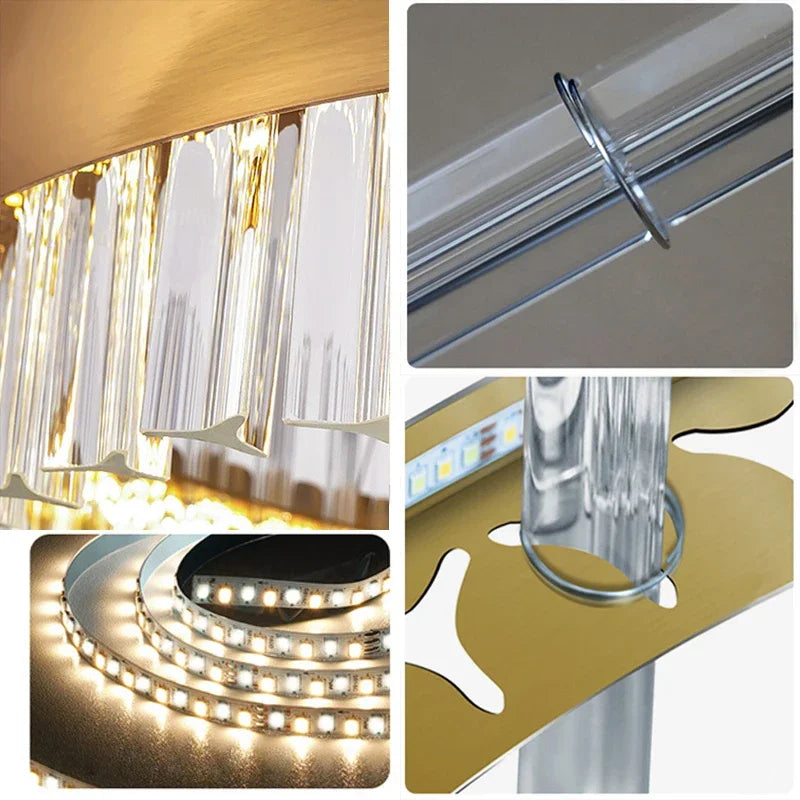 Modern Crystal Chandelier - Elegant Lighting for Dining Rooms, Bedrooms, and More