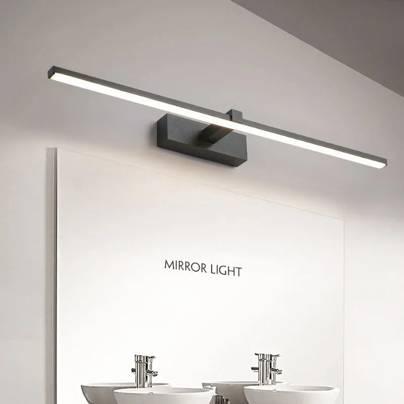 Modern LED Mirror Wall Lights Waterproof Wall Lamps Bathroom Lighting in White and Black