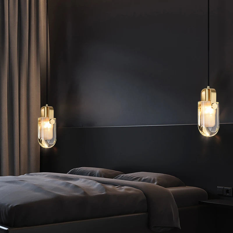 Illuminate Your Space with Modern Gold Small Pendant Lamps for Living Room, Bedroom and Indoor