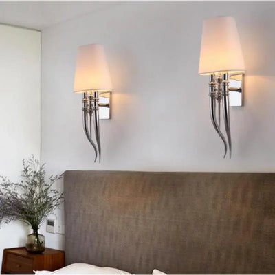 Fabric Wall Lamp Modern Iron Wall Lights Dining Living Room Bedroom Creative Double Head AC85-265V Sconce Light Fixtures