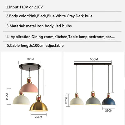 Nordic Pendant Light E27 LED Lustre Chandeliers Pendant Lamp for Living Room, Dining Room, Kitchen, Restaurant