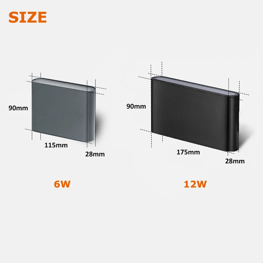 6W/12W Waterproof Outdoor/Indoor LED Wall Light