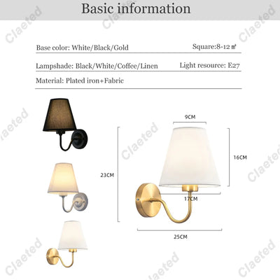 Elegant LED Wall Lamp with Fabric Lampshade - Versatile Illumination for Every Space indoor Home Décor