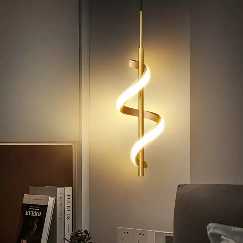 Modern LED Pendant Light Minimalist Gold Black White Hanging Lights For Bedroom Living Rooms Study Decorate Lamps