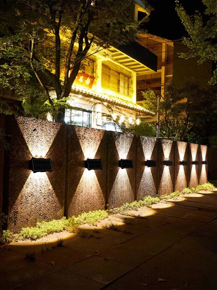 Solar LED Outdoor Up and Down Wall Lamps Lighting for Balcony, Courtyard and Garden