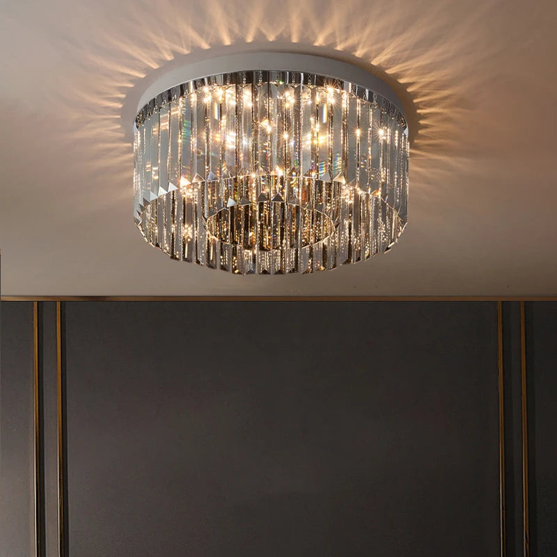 LED Crystal Chandelier Nordic Light Luxury Villa Living Room Bedroom Study Ceiling Light Home Interior Decoration Lighting Lamps