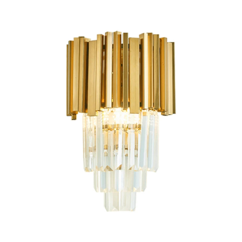 Luxury Modern Gold Black Crystal Wall Lamp LED - Exquisite Illumination for Sophisticated Spaces