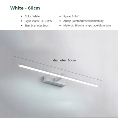 Modern LED Wall Lamp - Sleek Bathroom Mirror Light with Three Color Options