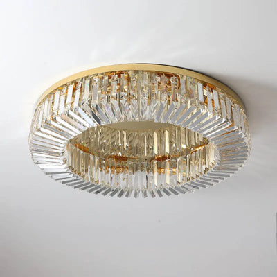 Modern Luxury Crystal Ceiling Lamp - Gold LED Ring Light for Bedroom, Dining, Living Room Chandelier