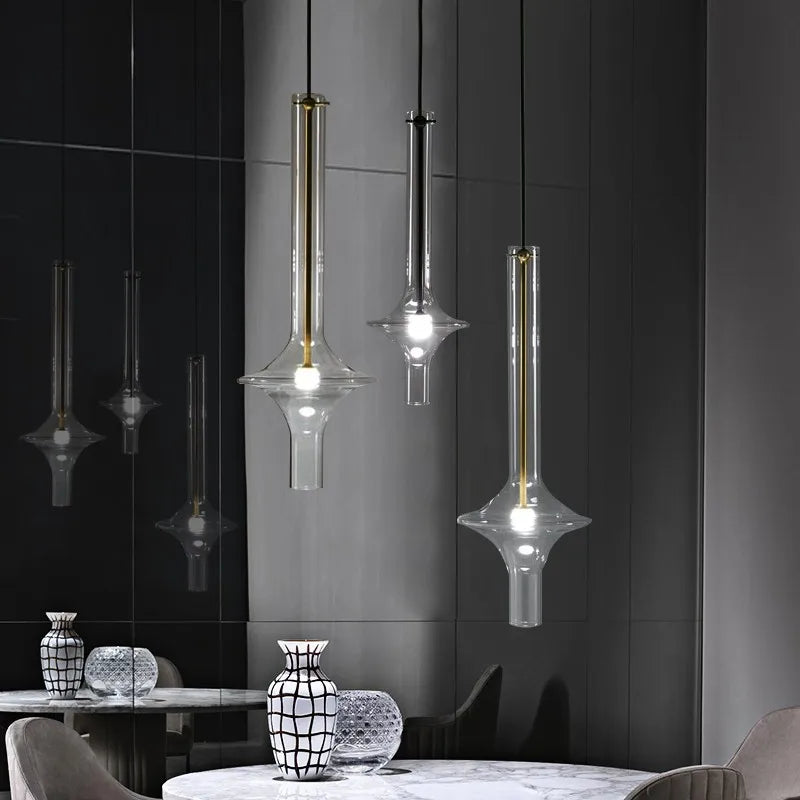 Modern Glass Pendant: Nordic Charm & Dimmable Light for Any Room