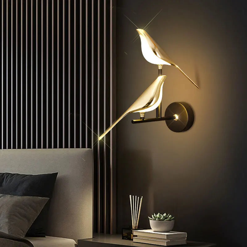 Nordic LED Golden Bird Wall Lamp – Stylish Indoor Sconce for Any Room