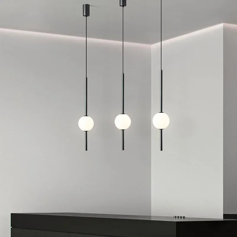 Nordic Glass Ball Pendant Lights - Modern Suspension Chandeliers for Dining Room, Bedroom Decor