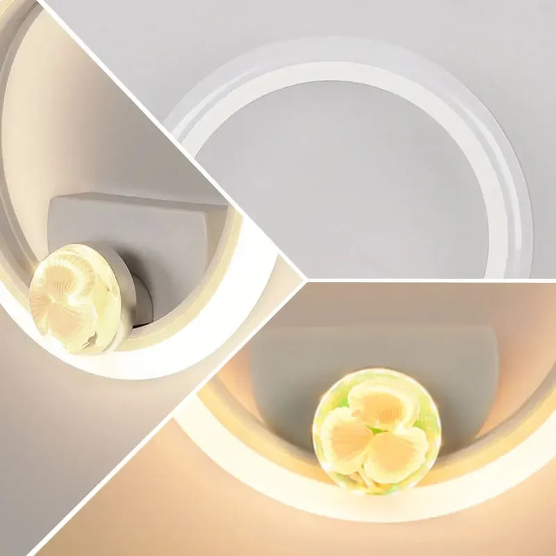 Modern Shell Round LED Wall Light for Indoor Home Lighting in Bedrooms, Living Rooms, Stairs, and Corridors